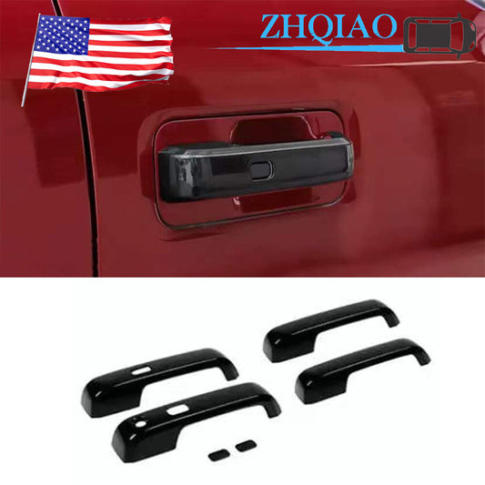For 2015-2020 for Ford F-150 F150 8pcs Gloss Black Door Handle Covers W/ for Smart Key