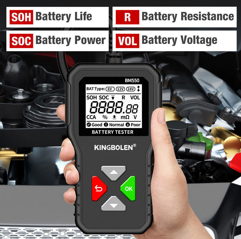 12V/24V Battery Tester, Diagnostic Tool, Scanner Analyzer 2000CCA for Chevrolet