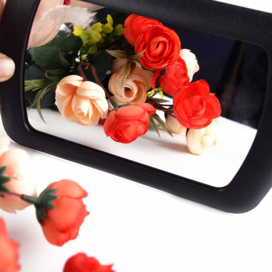 Black Car Clip On Sun Visor Vanity Mirror Sun-shading Cosmetic Mirror Portable