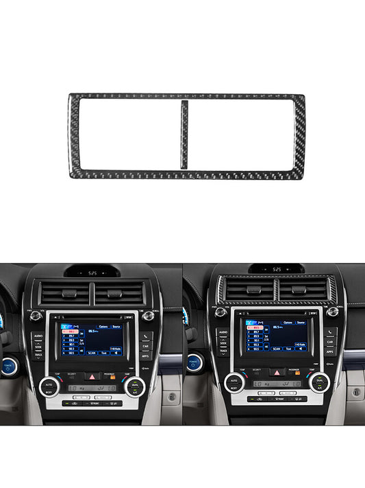 2X Interior Carbon Fiber Center Air Vent Trim Cover for Toyota for Camry 2012-2014