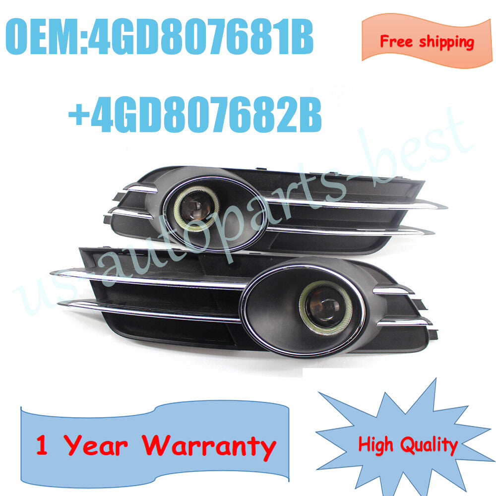 Lower LeftRight Bumper Grille Grill Modified Fog Light for Audi A6 C7 2012-2015