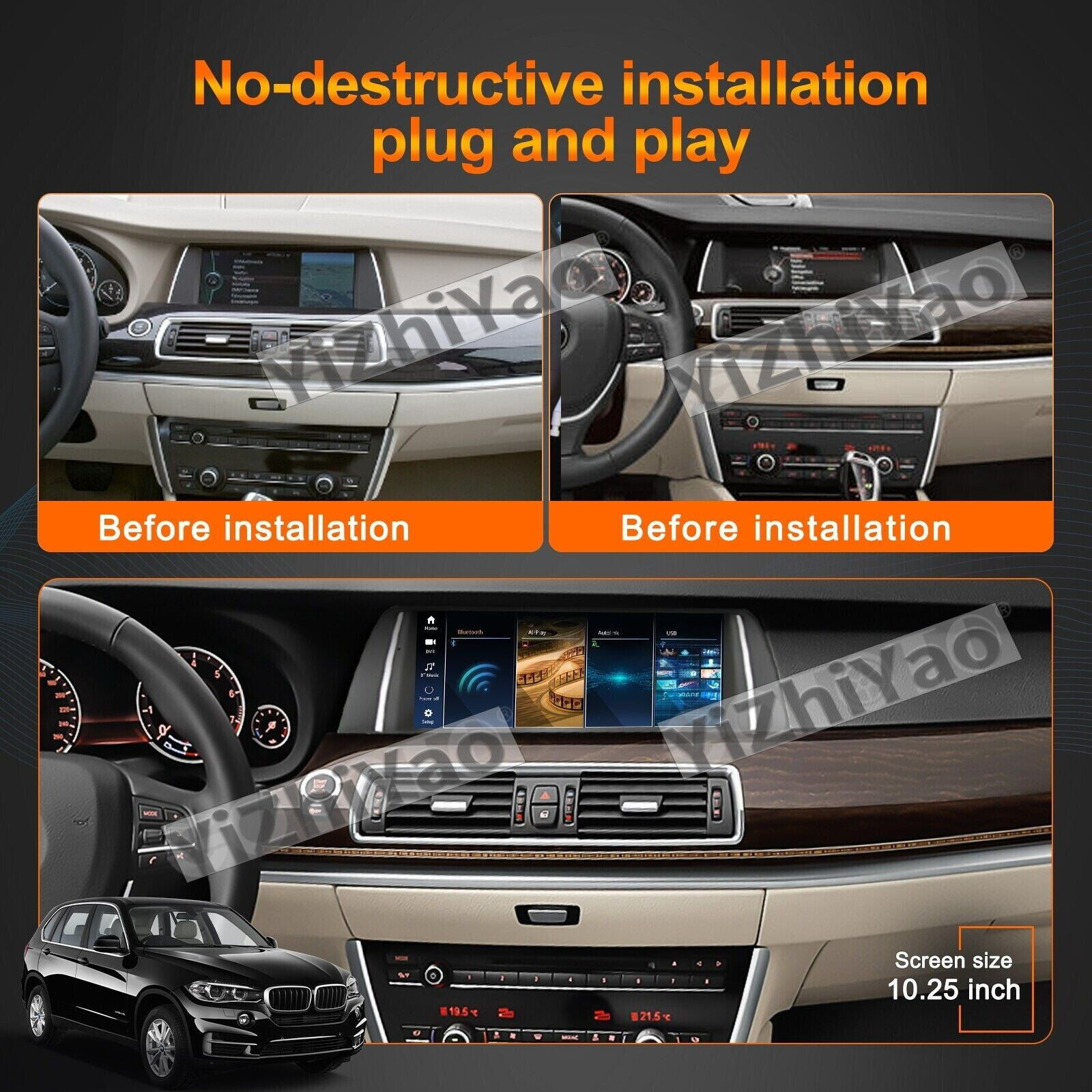 10.25' for BMW 5 Series F10 2013-2017 CarPlay Car Stereo Radio Multimedia Screen