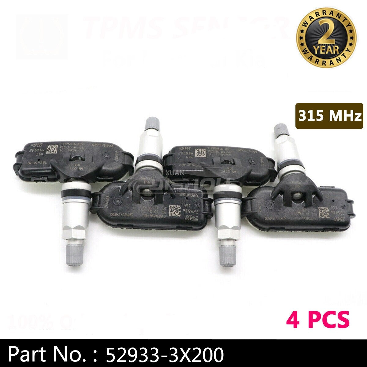 52933-3X200 4-Piece TPMS Tire Pressure Sensor 315MHz for Hyundai for Elantra and for Kia Rio de Janeiro