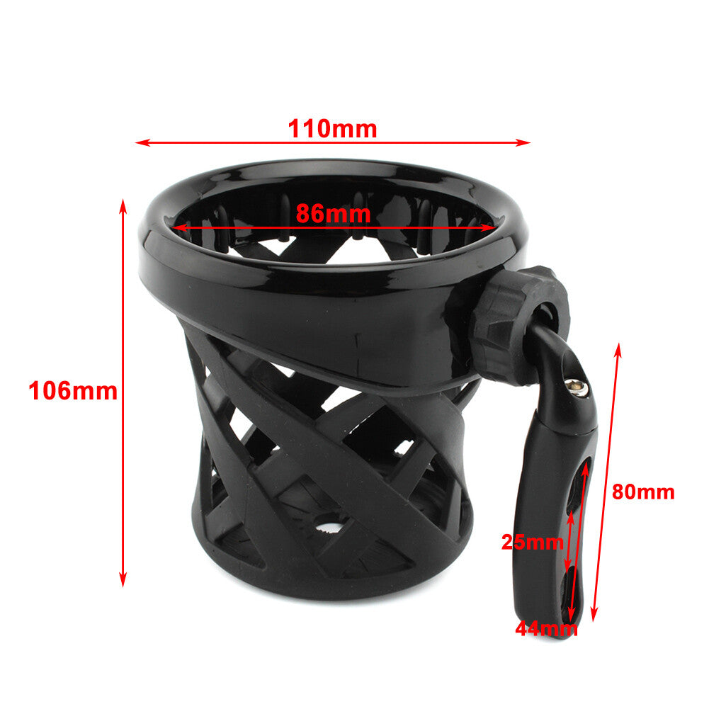 Motorcycle Handlebar Cup Holder Drink W/ Mesh Basket Mount Universal