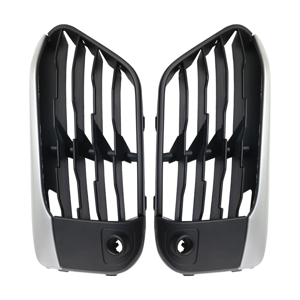 2Pcs Front Bumper Cover Grille Left+Right Black Replacement For F48 X1 2016-2019