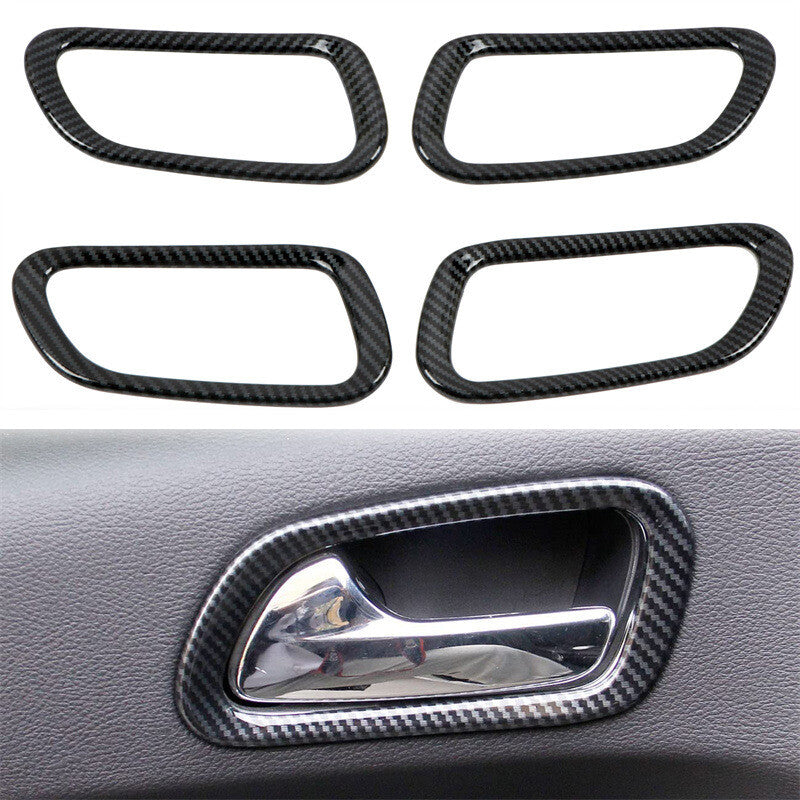 for Dodge Durango 2011-2020 Interior Door Handle Panel Cover Trim Carbon Fiber