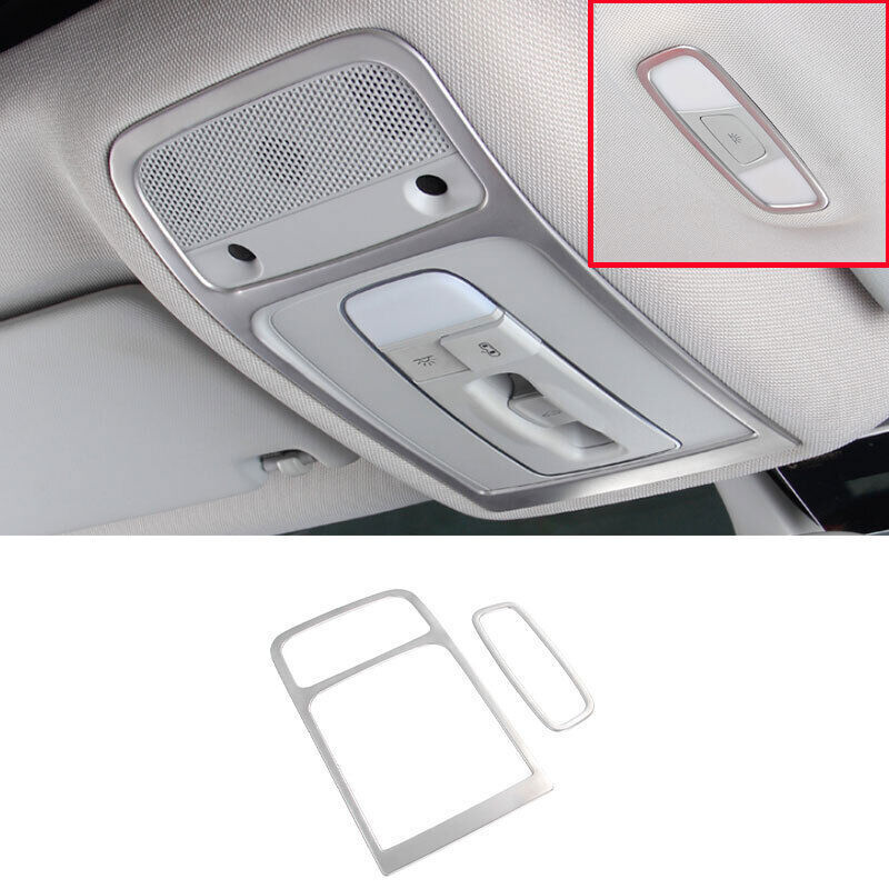 for Audi A3 S3 2014-20 Silver Steel Front Rear Reading Light Frame Cover Trim 2P