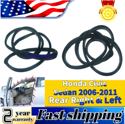 Rear left and right side weatherstrip seals suitable for Honda for Civic sedans 2006-2011