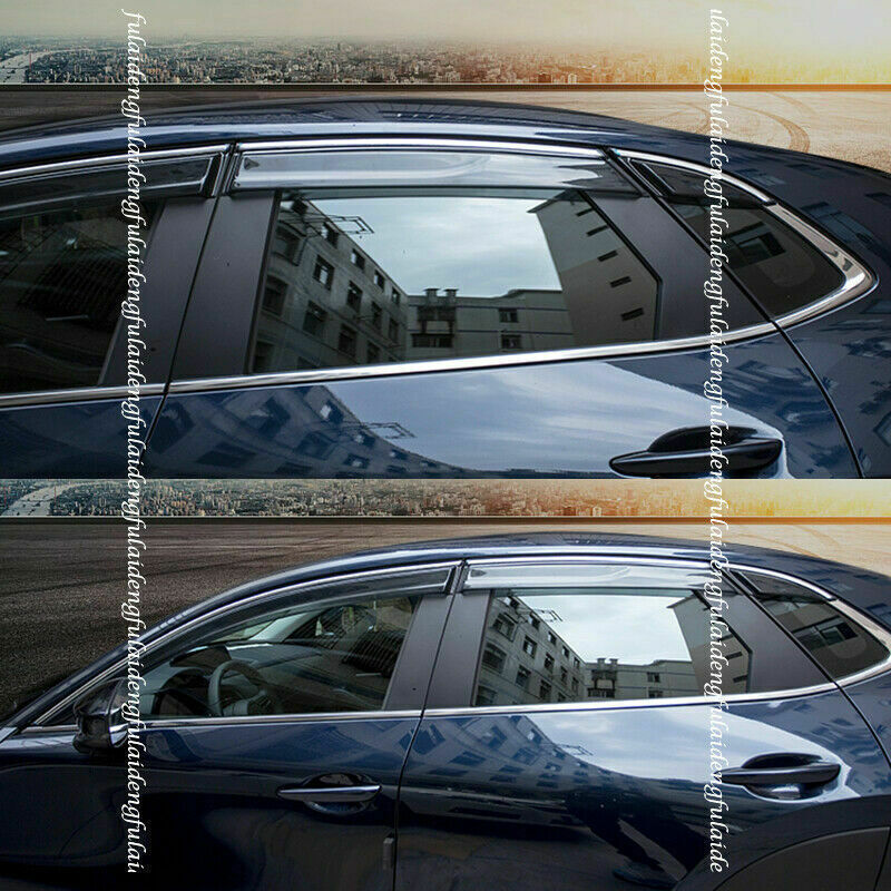 for Mazda CX-30 20-22 Black Window Visor Vent Sun Shade Rain Guard Deflector 6x