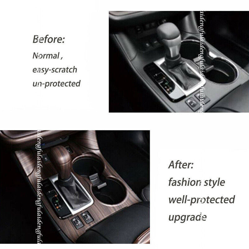 for Toyota Highlander 2014-2019 Wood Grain Inner Gear Shift Box Panel Cover Trim