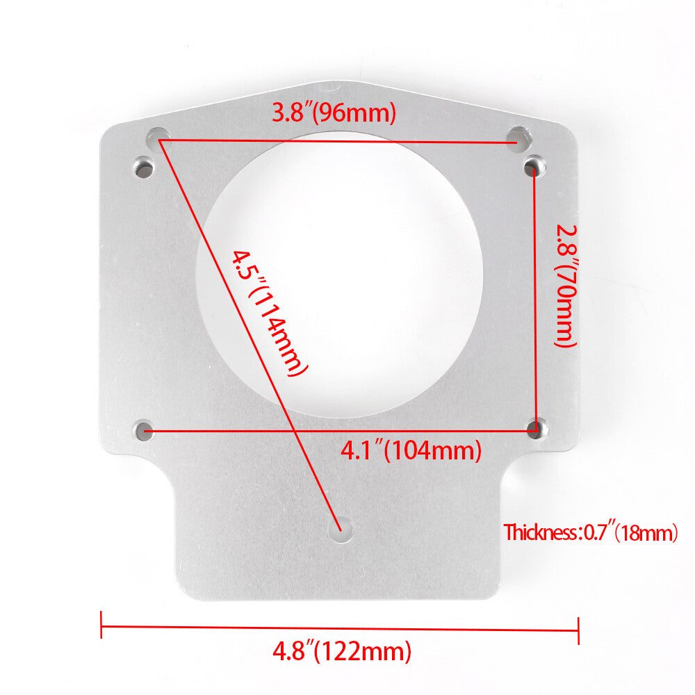 102mm Silver Intake Manifold Throttle Body Spacer Adapter For LS1 LS2 LS6 LSX