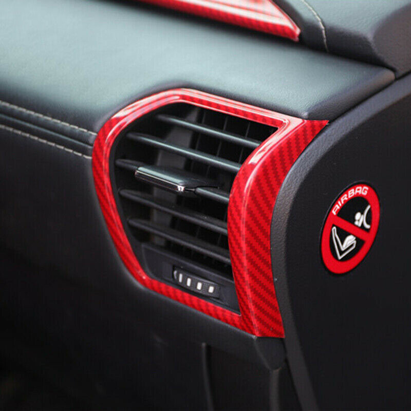 for Lexus NX200t 300h 15-21 Red Carbon ABS Dashboard side Air Outlet Vent trim3