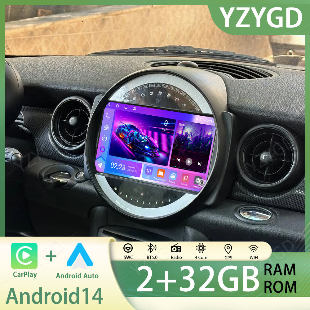 Car Stereo Radio CarPlay for BMW for Mini Cooper R56 2007-2013 Android 14 GPS Navi
