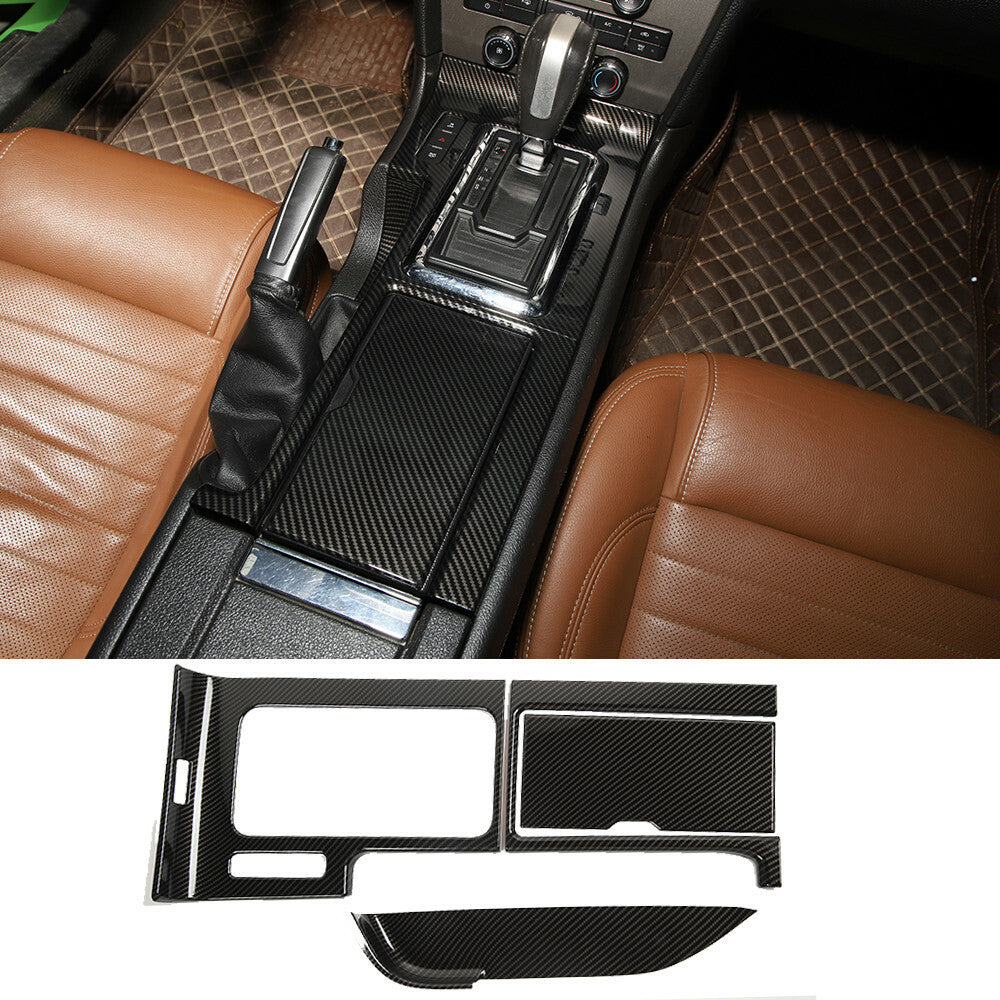 4¡ÁCarbon ABS Central Gear Shift Panel Cup Holder Trim for Ford for Mustang 2010-2014