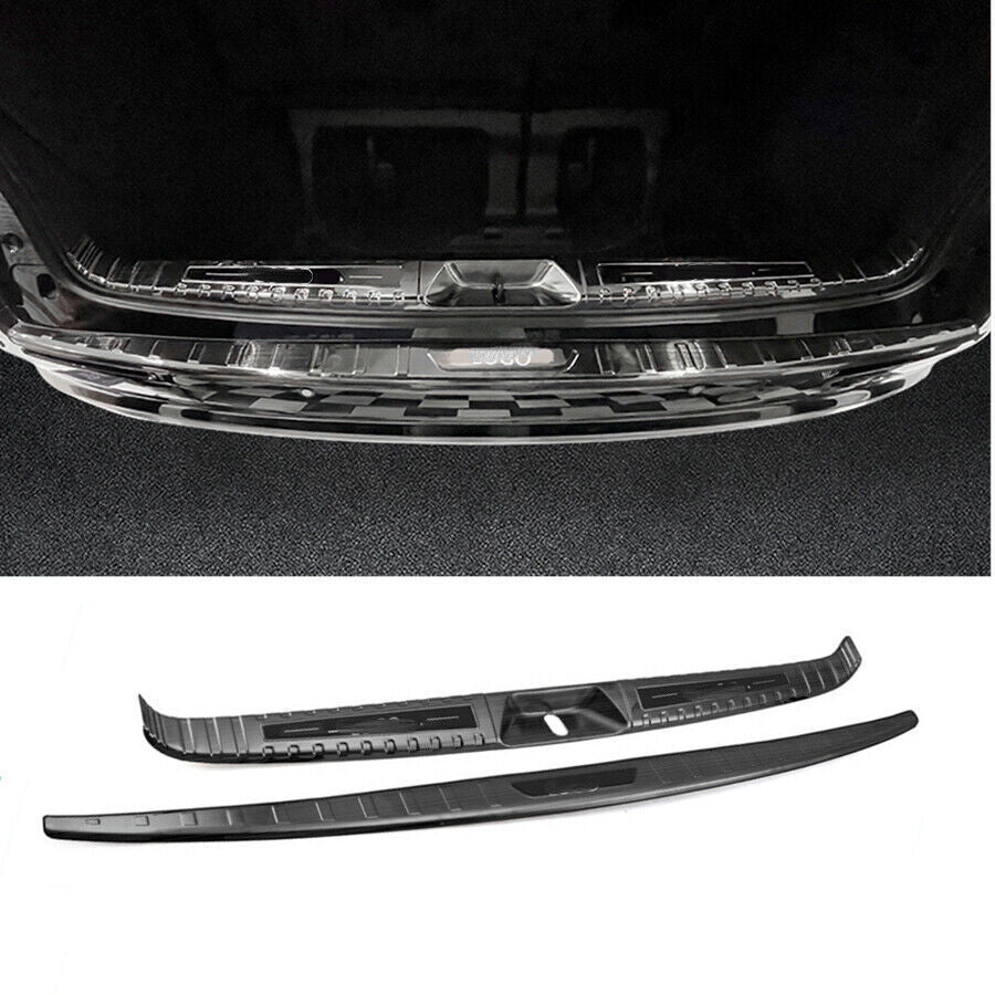for Sienna 22-2024 Black Steel Rear Bumper Sill Scuff Plate Cover Moulding Guard
