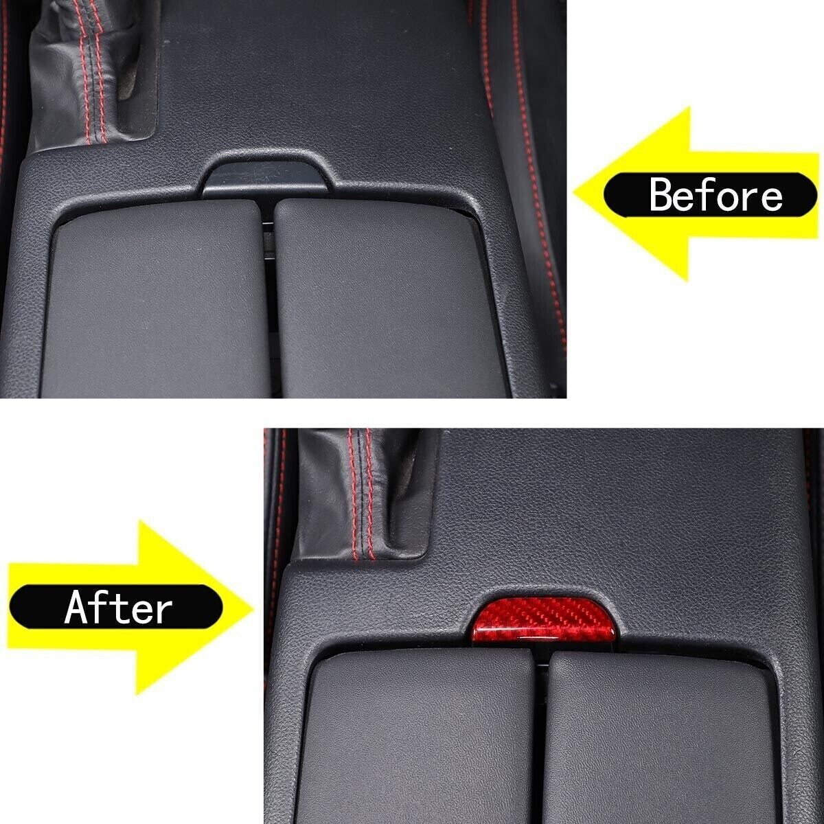 Red Carbon Fiber Armrest Box Switch Button Cover For Toyot@ 86 / for Subaru BRZ 2022+