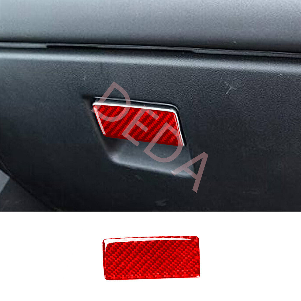 Red Carbon Glove Box Handle Panel Cover for Land Rover Discovery Sport 2015-2019