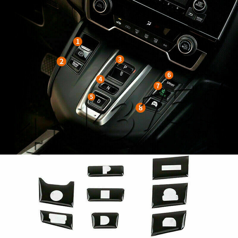 8Pcs Gear Shift Box Panel Button Guard Cover Trim for Honda CR-V CRV 2017-2022