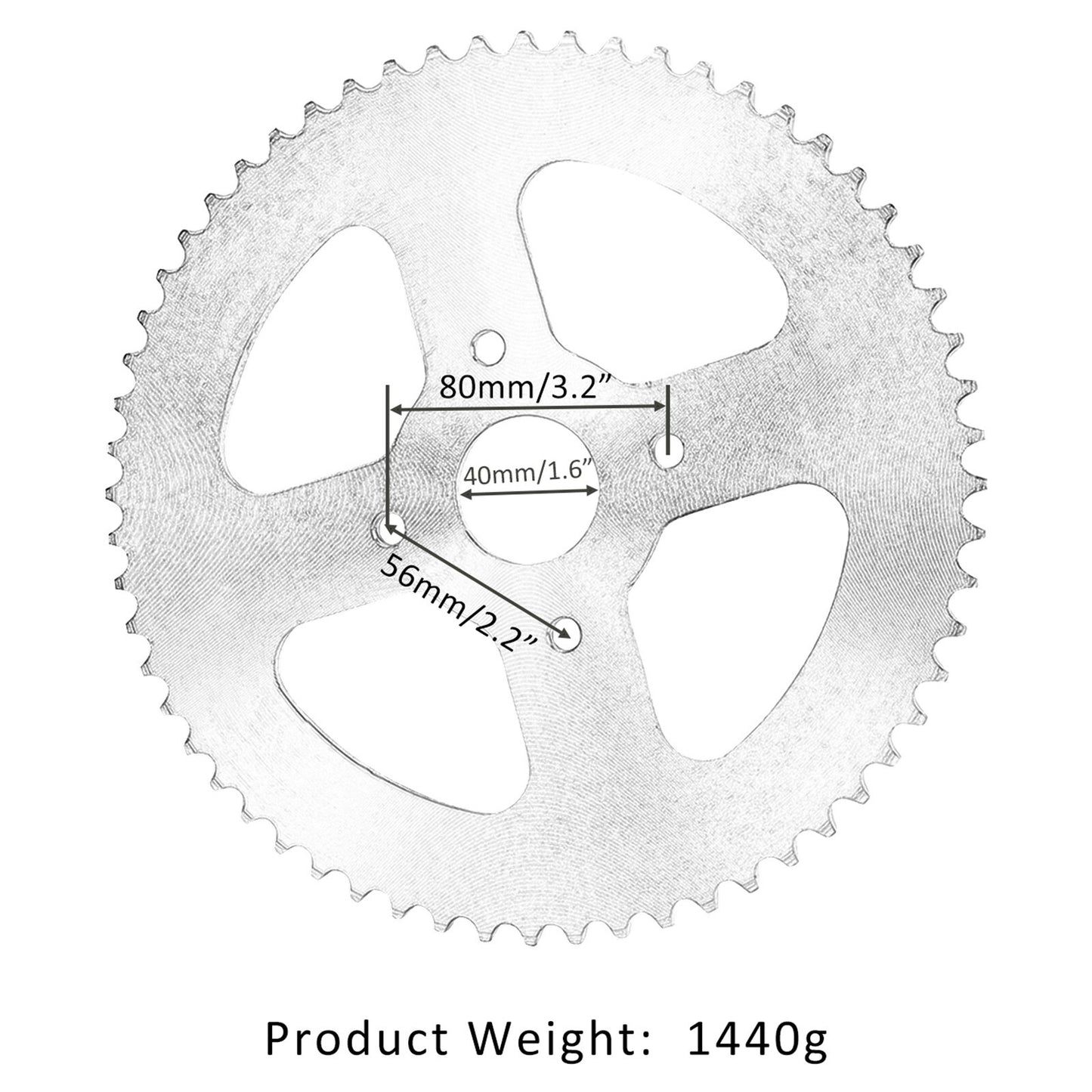 60T 40mm 420 rear chain sprocket for Dirt Pit bikes, ATVs, quad karts, and for mini bikes.