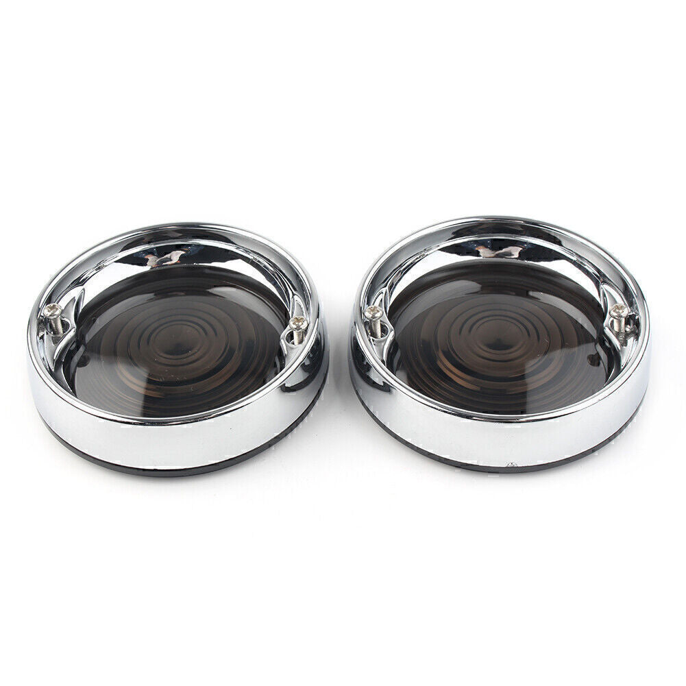 Blinkerblenden Rote Linsenabdeckung und Zierringe f¨¹r for Harley Toureb Rauchgrau