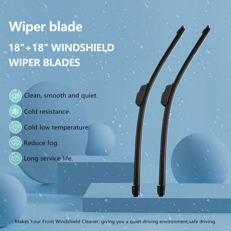 18 and 18 inch Windshield Wiper Blades J-hook Bracketless Frameless 1 Pair