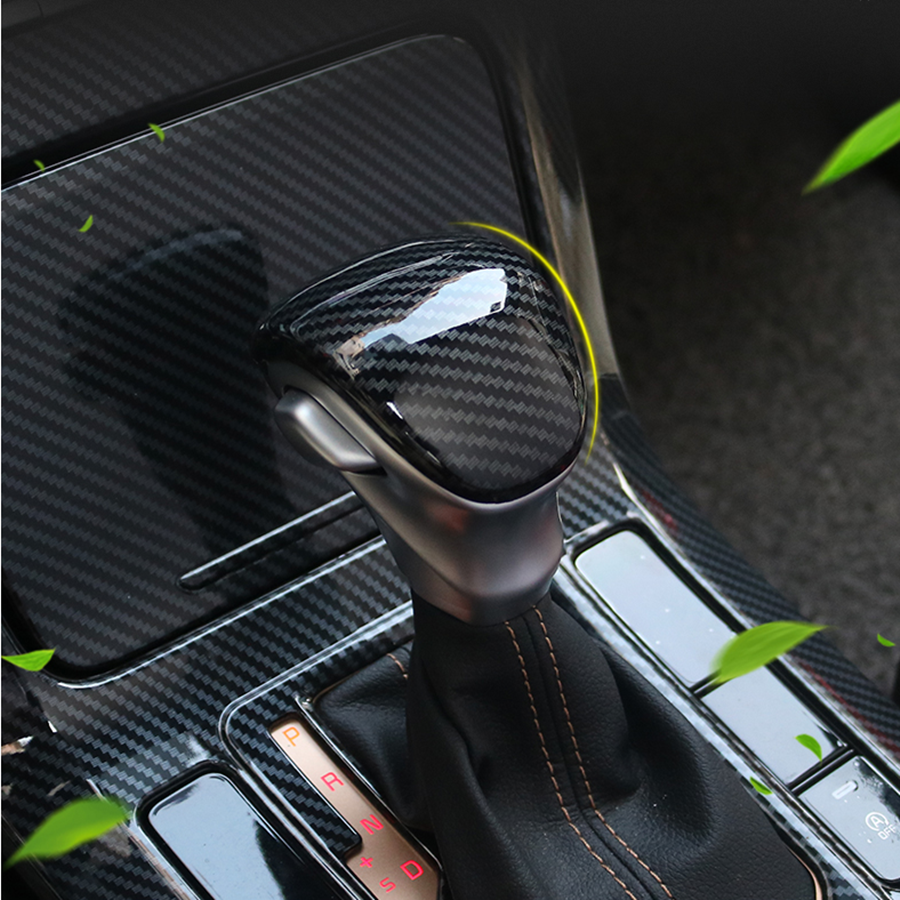 Carbon Fiber ABS Car Gear Shift Knob Cover Decorat Trim for Kia Seltos 2020-2023