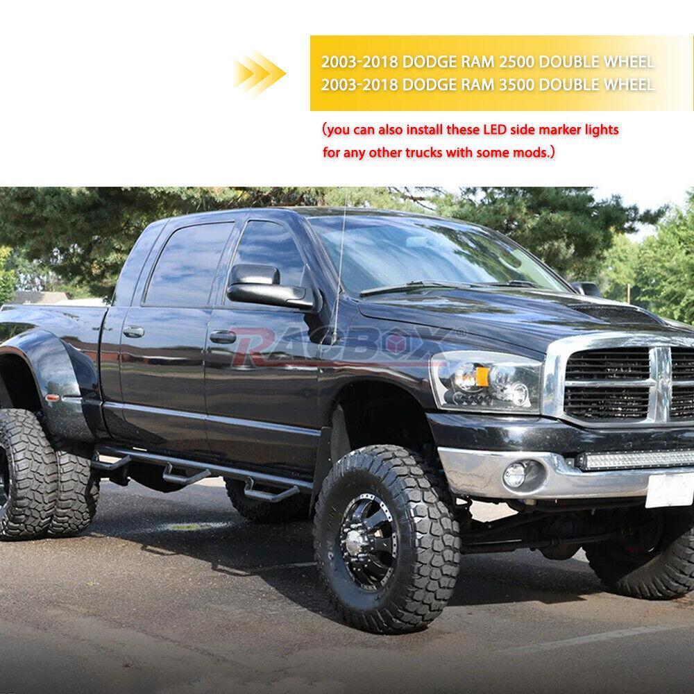 4Pcs Rear Fender Marker Bed Side LED Lights EXE Fit 03-18 for Dodge for Ram 2500 3500