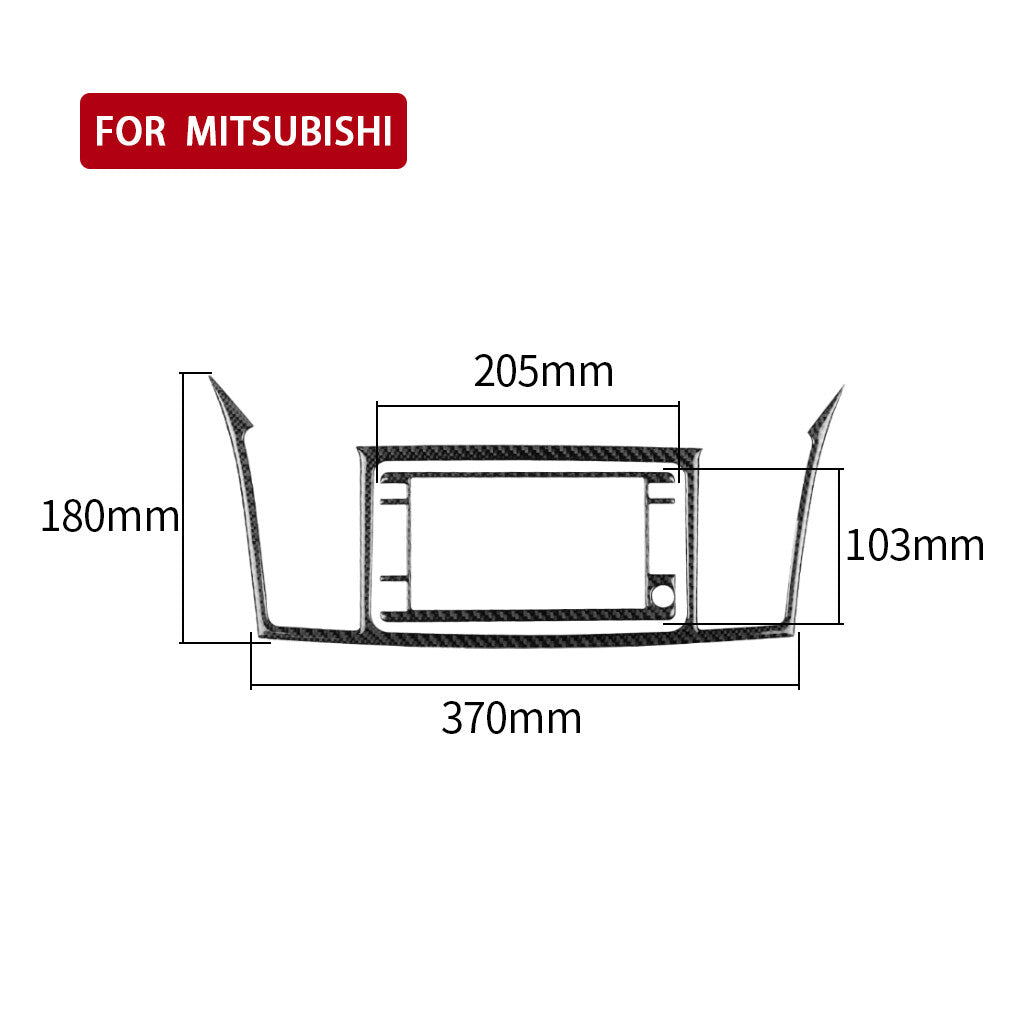 Carbon Fiber Navigation Control Panel Cover Trim for Mitsubishi Lancer 2008-2015