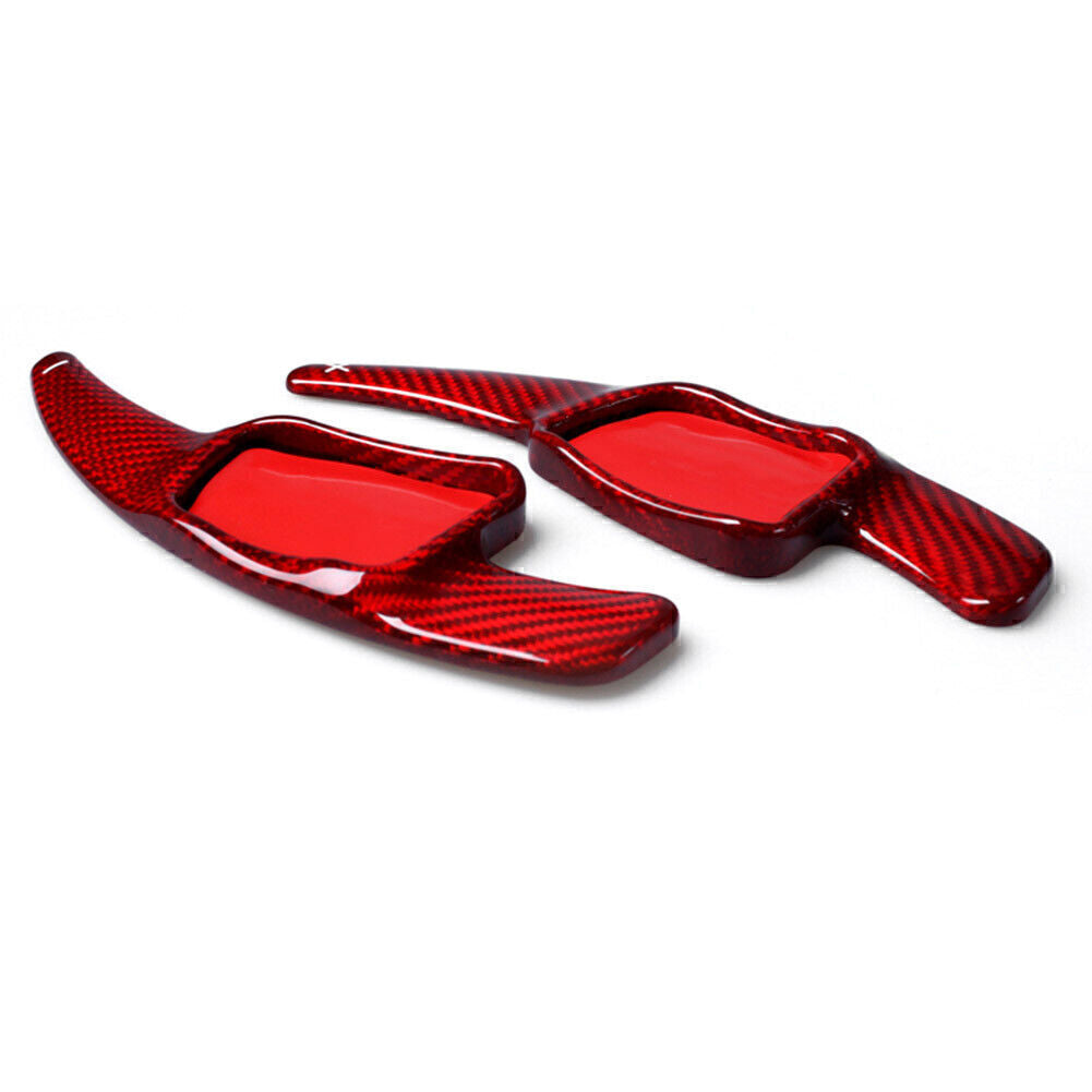 for Audi A4L, for A5 2x Red Carbon Fiber Steering Wheel Extension Paddle Shift