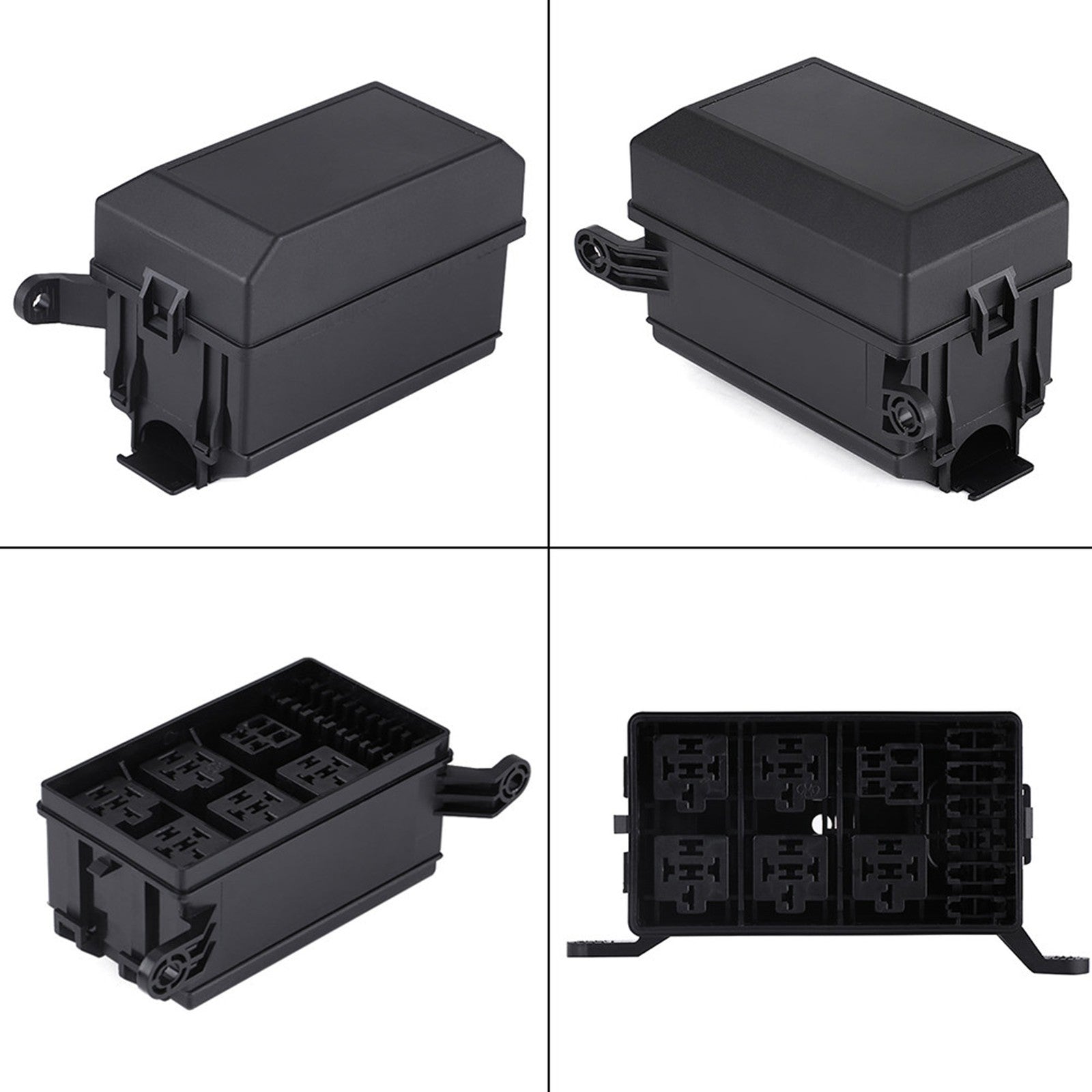 6-Way Auto Waterproof Relay Holder Box Socket Relay Box Block For Auto Car