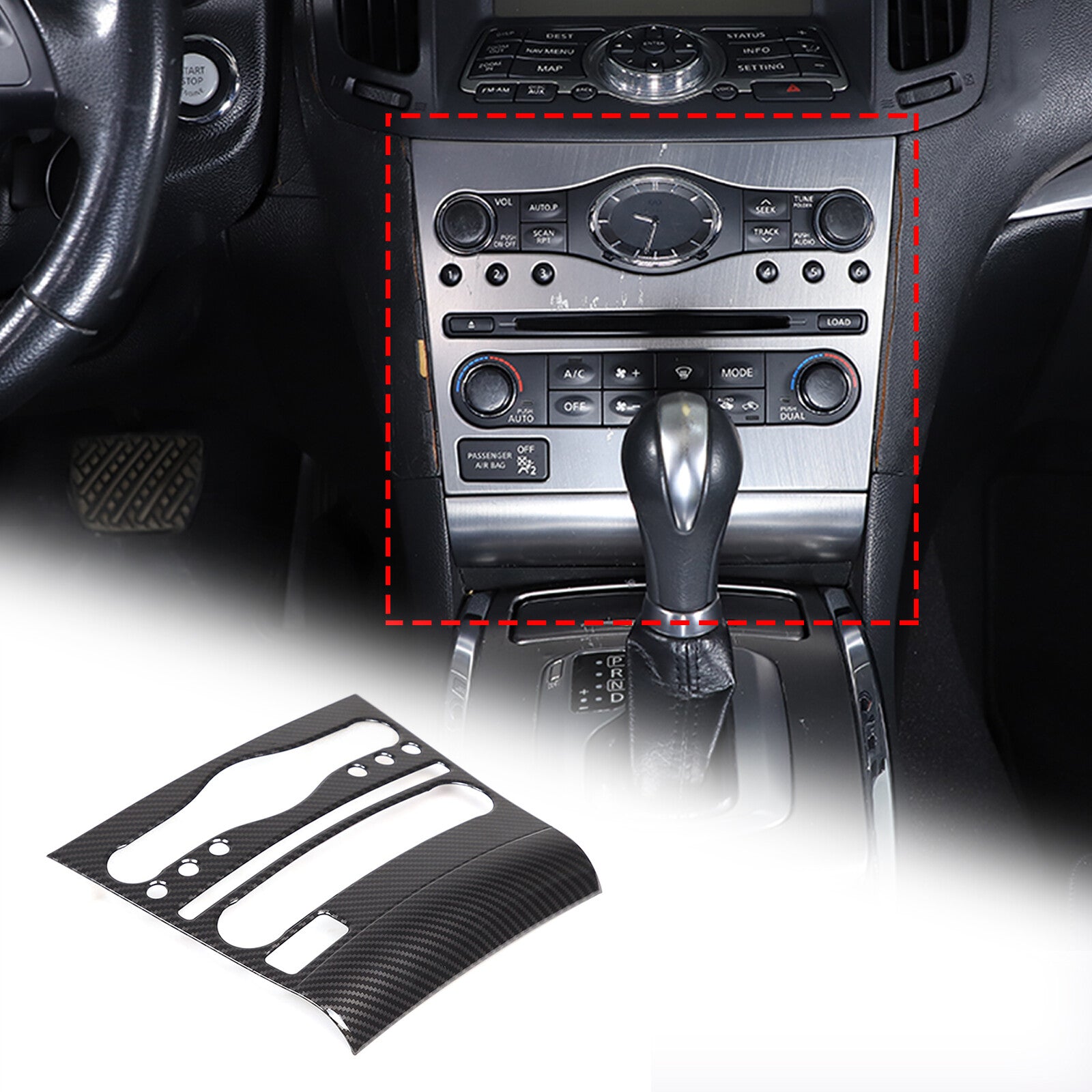 ABS carbon fiber dashboard vent cover trim for Ford Maverick 2022-2023