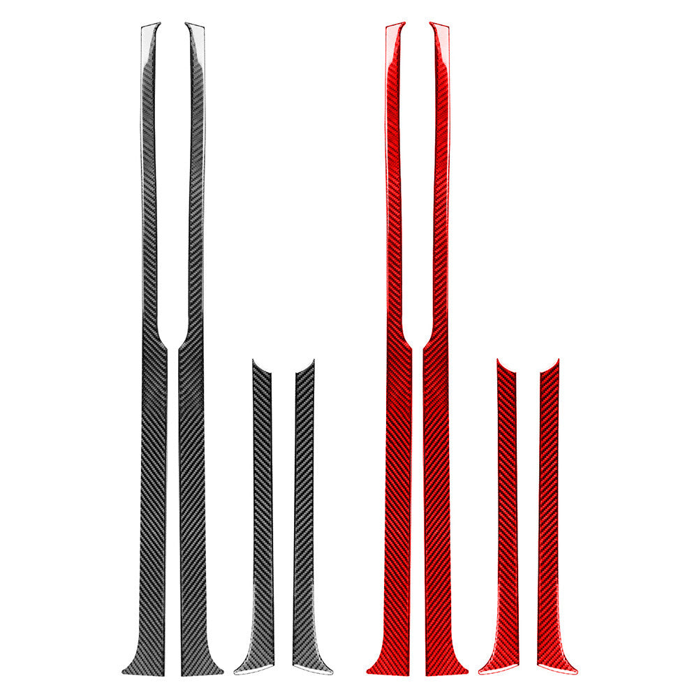 Door Panel Decorative Trim Cover Carbon Fiber Fit for Toyota Tundra 2014-2021 Red