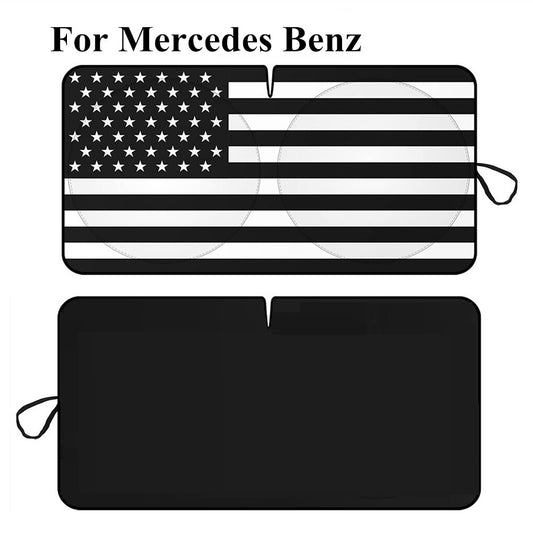 for Mercedes Benz US Flag Car SUV Windshield Sun Shade Front UV Block Shield