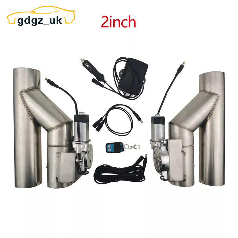 2 Double Electric Exhaust Valve Y Pipe Single Flap Control Valve Pipe Remote