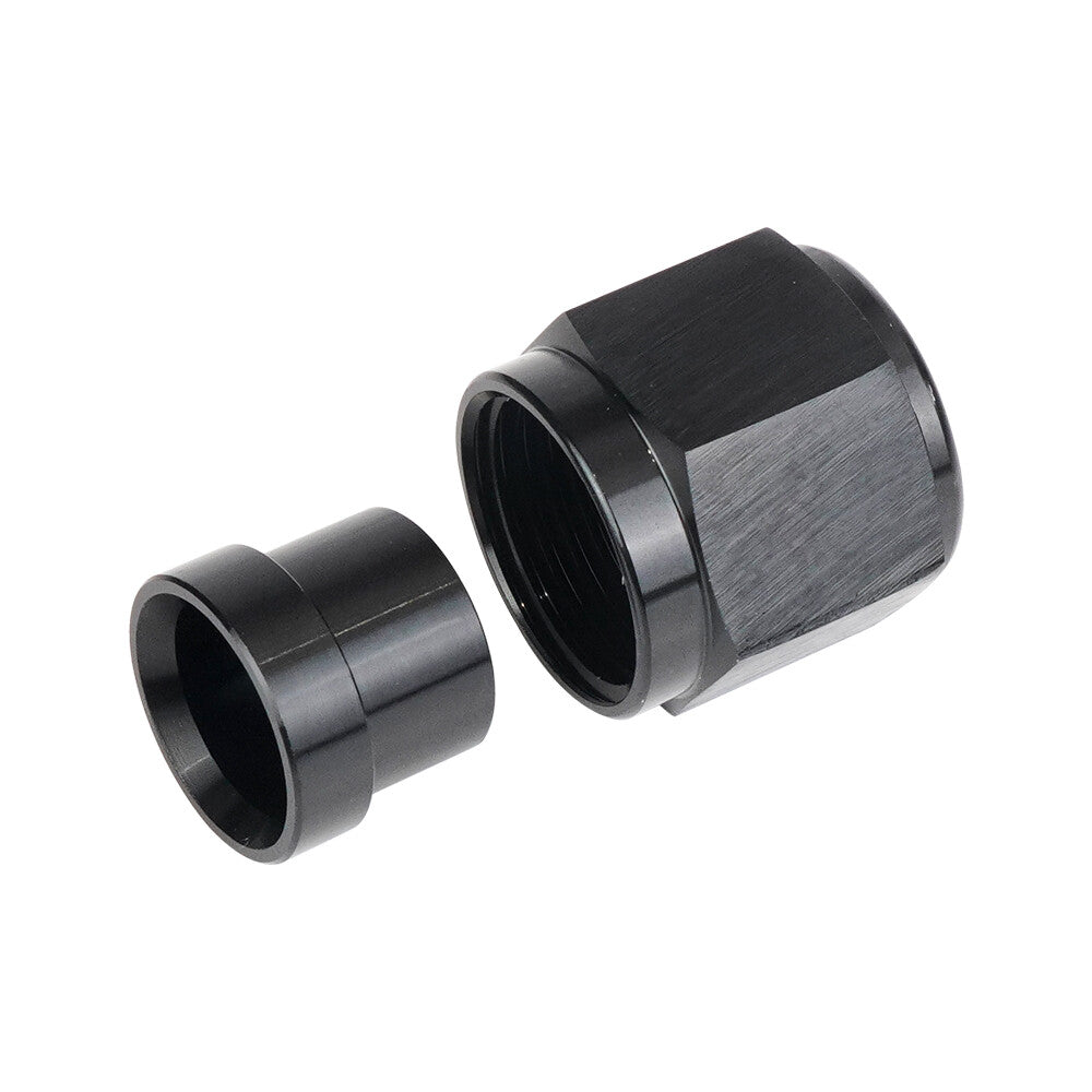8AN Hard Wire Conduit Nuts and Sleeve Fittings for 1/2 Inch Hard Wire Aluminum Black