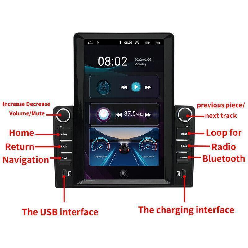 Car 2Din FM Radio 10.1 Stereo w/Bluetooth MP5 Player GPS Navi Android 10.0 Wifi