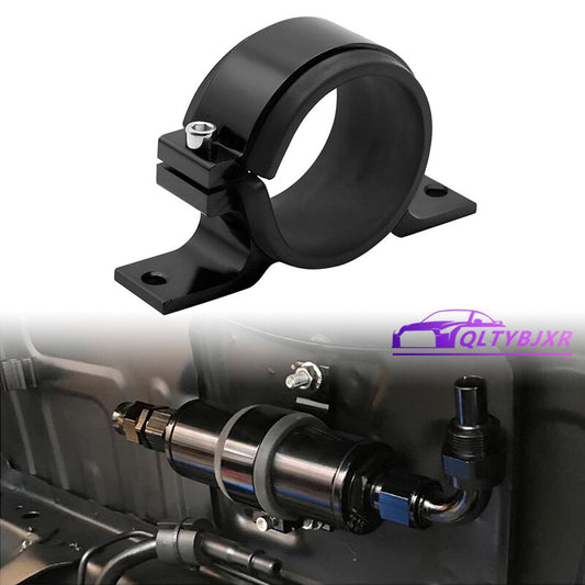 50mm Black Filter Mounting Bracket Inline Fuel Pump Mount Clamp Aluminum