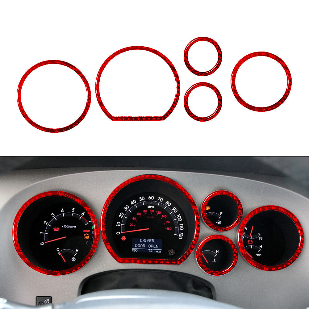 Red 5 Speedometer Ring Frame Trim Cover Carbon Fibre for Toyota Tundra 2007-2013