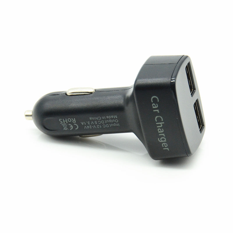 Car Charger Port Ammeter Voltmeter Black Dual USB Thermometer Red LED Monitor
