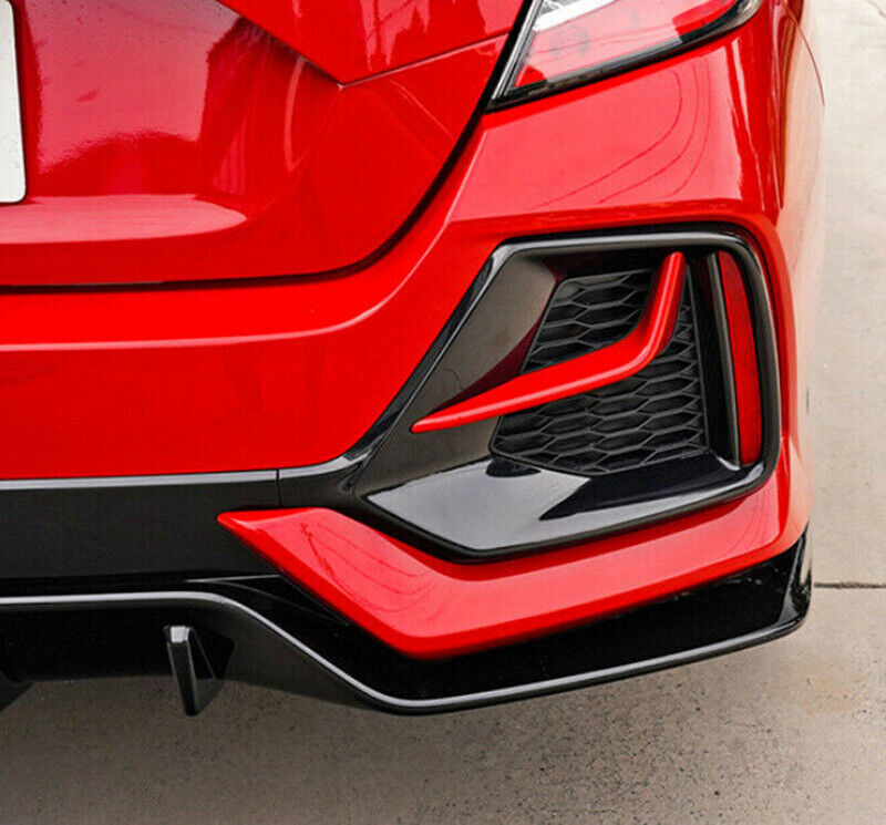 for Honda for Civic Hatchback 2020-21 BlackRed ABS Rear Fog Light Frame Cover Trim