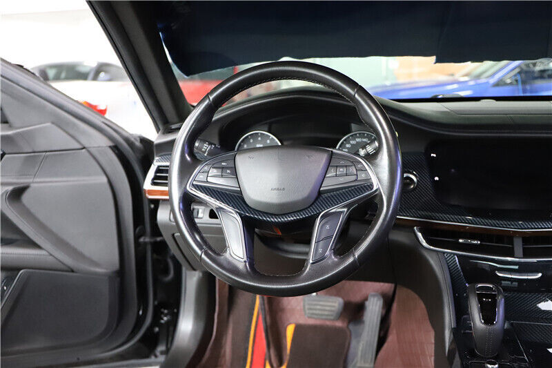 Car Steering Wheel U Type Cover Trim Fit for Cadillac CT6 2016-2020 Carbon Fiber