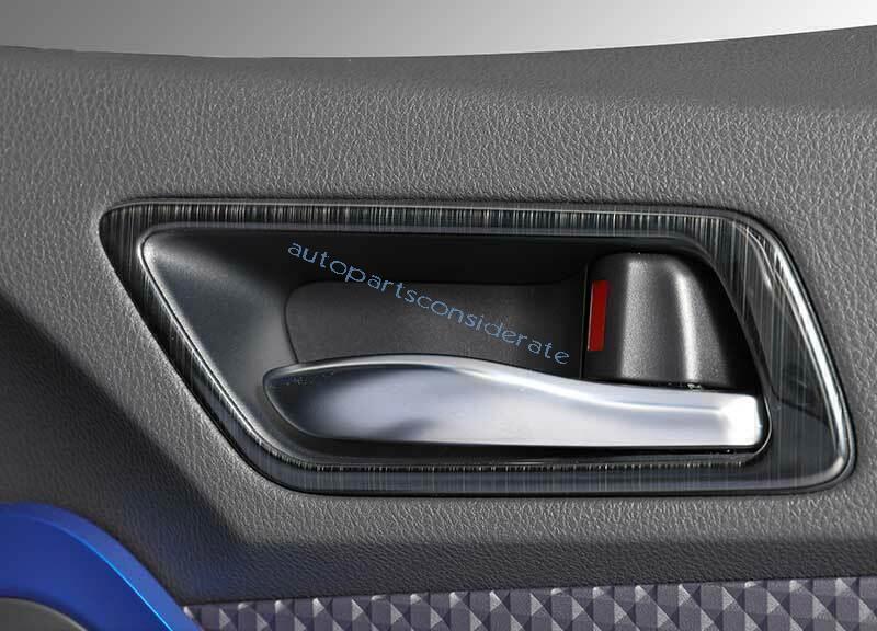for Toyota CHR C-HR 18-22 Black Steel Look Inner Door Handle Lock Frame Trim 4P