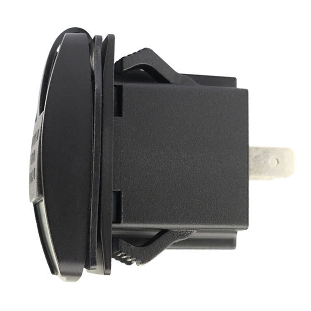 Dual USB Power Charger Rocker Switch Blue LED Light Panel 12-24V For Car UTV