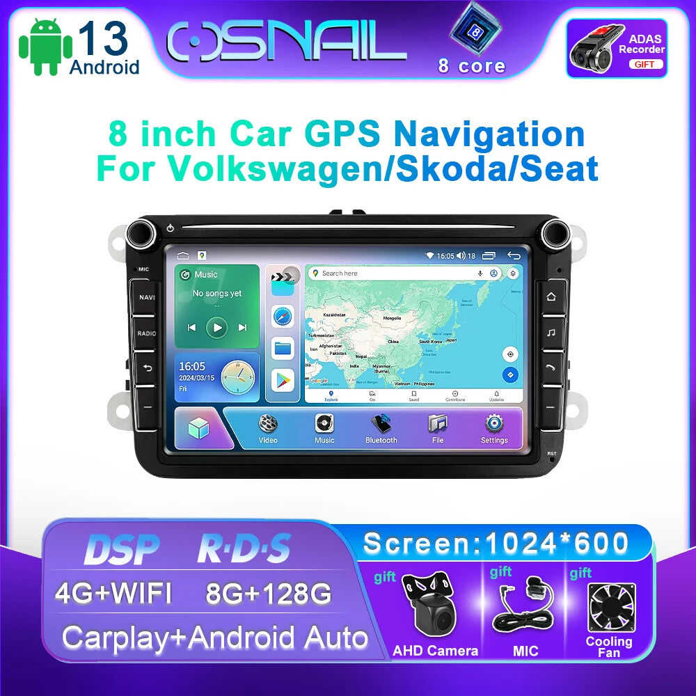 for VW for Volkswagen for Skoda for Seat GPS Android CarPlay Car Radio Multimedia Player