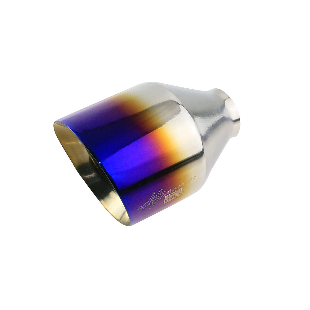 Universal 2.5'' inlet 4.5'' outlet Exhaust End Tips Muffler Blue Tip 2.5in New