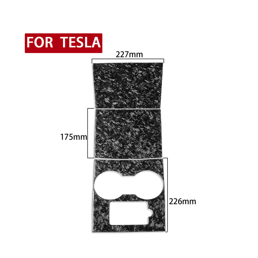 3¡ÁForged Carbon Central Control Storage Box Panel Trim for Tesla Model 3 2017-23