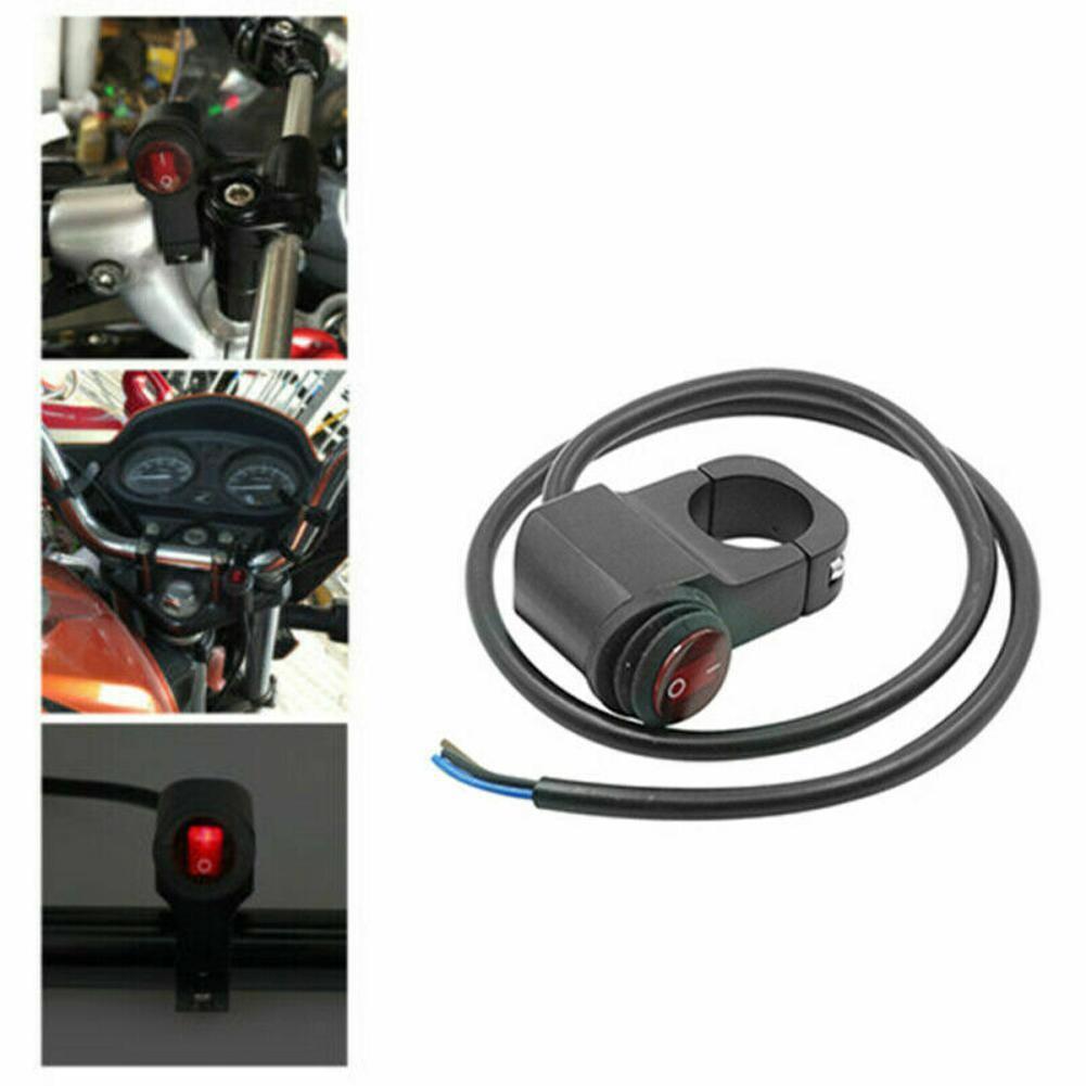 12V Waterproof LED Handlebar Headlight Fog Spot light On Off Switch Motorcycle