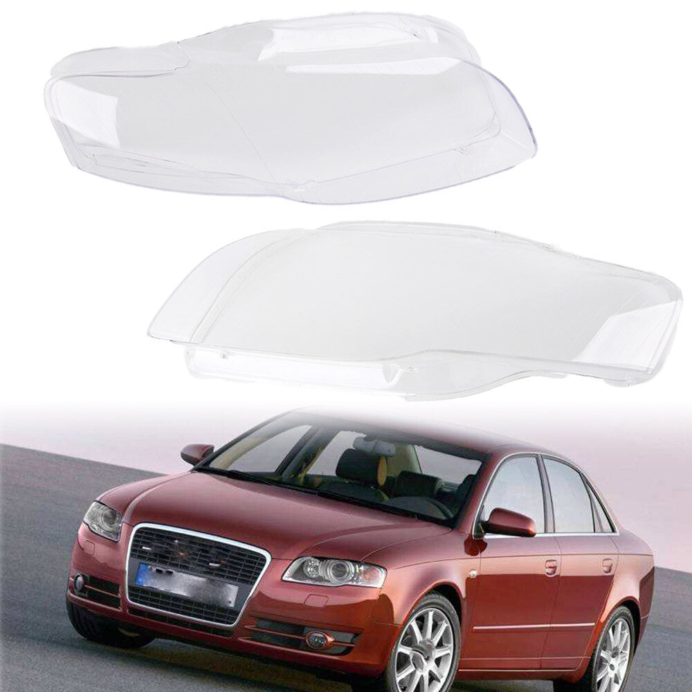 LeftRight for A4 Headlight Lens Cover Replace Lampshade for Audi for A4 B7 S4 2005-2008