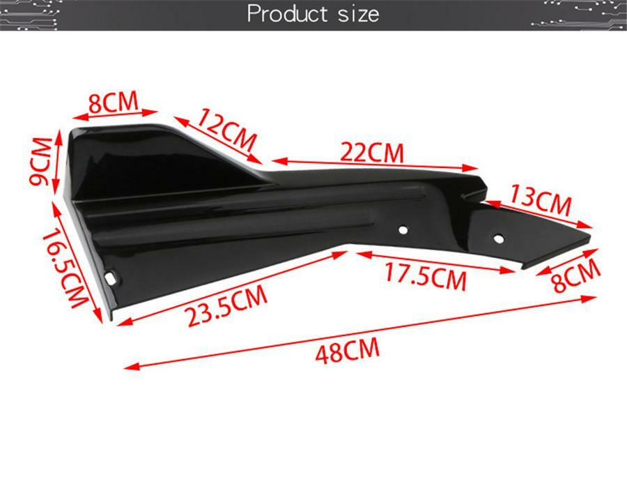 2Pcs Car Rear Bumper Spoiler Lip Splitter Diffuser Winglet Wings Glossy Black