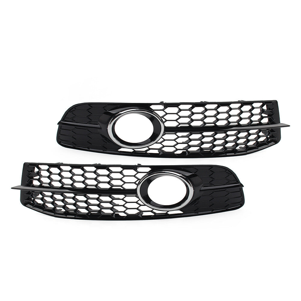 2x Bumper Honeycomb Fog Light Grille Cover for Audi A6 C6 Facelifted